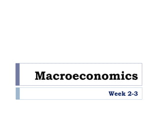 Macroeconomics Week 2-3 