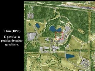1 Km (103
m)
É possível a
prática de pára-
quedismo.
 