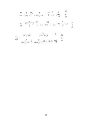 22


















−
−
−








−
−
−
−
−
=








dP
dr
dG
P
M
L
I
I
c
L
P
I
A
dM
dY
i
r
y
y
y
2
0
0
1
)
1
(
0
|
|
1
























−
−
−
−
+
+
−
−
=








dP
dr
dG
P
I
c
M
I
c
Li
IrLy
Ly
P
Ir
P
P
I
c
dM
dY y
y
y
y
y
y
2
)
1
(
)
1
(
0
1
)
1
(
1
























+
−
−
−
−
−
−
−
−
=








dP
dr
dG
P
M
S
L
L
I
I
c
P
L
I
c
P
I
c
I
I
c
dM
dY
i
y
r
y
y
y
y
y
y
y
r
y
y
)
(
)
1
(
)
1
(
0
)
1
(
)
1
(
1
 
