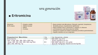 1era generación
■ Eritromicina
 
