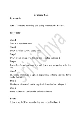 simple exercises in Macromedia flash 8 | DOCX