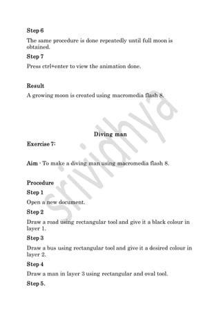 simple exercises in Macromedia flash 8 | DOCX