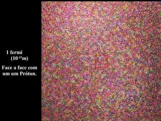 1 fermi  (10 -15 m) Face a face com um um Próton. 