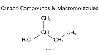 Carbon Compounds & Macromolecules
Chapter 2
 