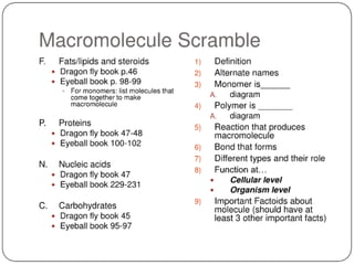 Macromolecule scramble intro