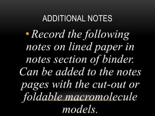 Macromolecules notes basic with vocab | PPTX