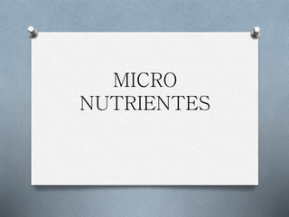 MICRO
NUTRIENTES
 