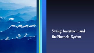 Saving, Investment and
the Financial System
 