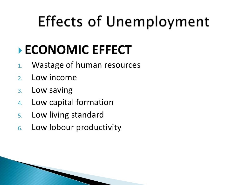 Effects of unemployment on economy
