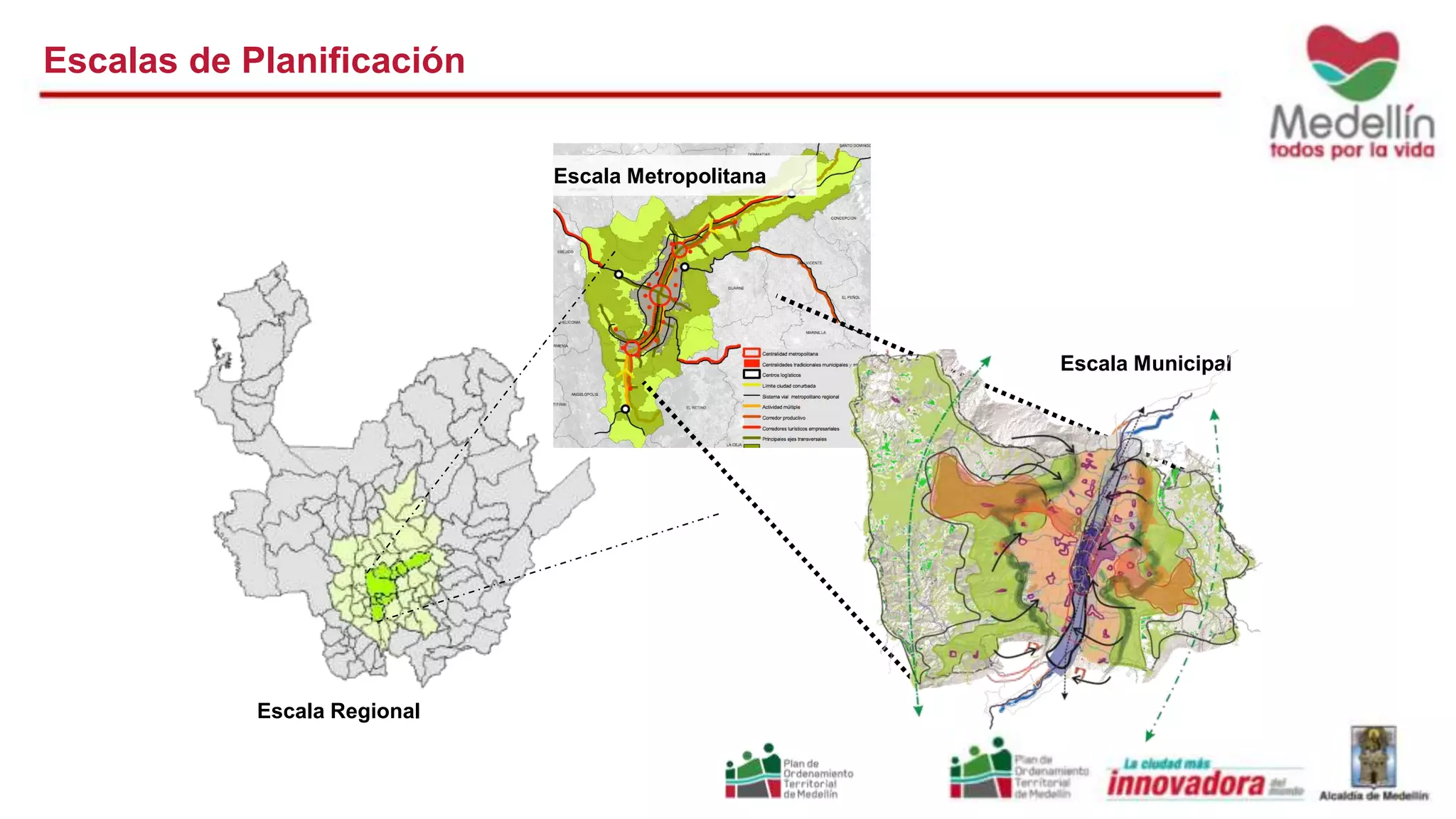 Escala Regional 
Escala Metropolitana 
Escala Municipal 
Escalas de Planificación 
 