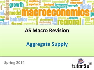 AS Macro Revision
Aggregate Supply
Spring 2014

 