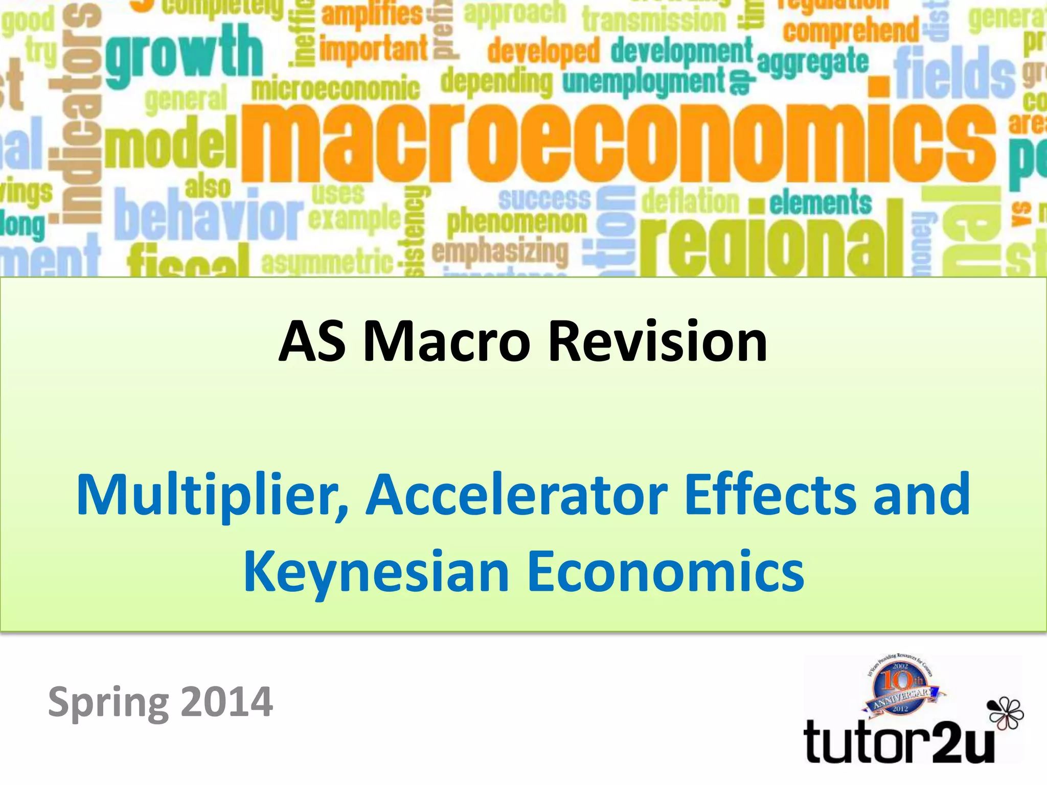 AS Macro Revision Multiplier, Accelerator and Keynesian Economics PPT