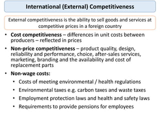 International (External) Competitiveness
External competitiveness is the ability to sell goods and services at
competitive...