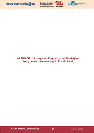 127
APÊNDICE I - Estoque de Empresas dos Municípios
Integrantes da Macrorregião Foz do Itajaí
 