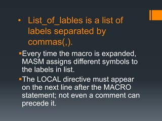 Masm Label Macros...presentation | PPTX