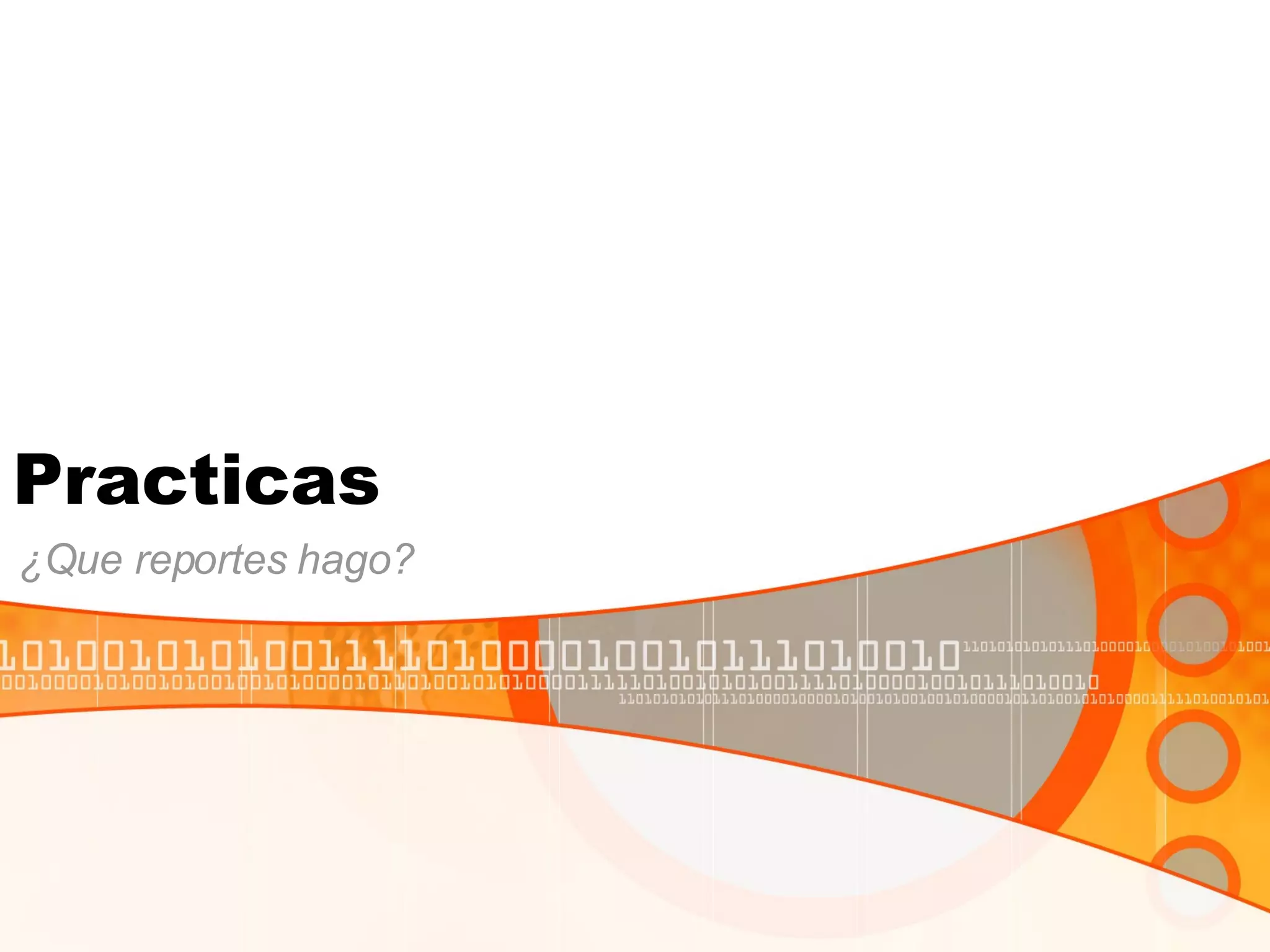 Practicas  ¿Que reportes hago? 