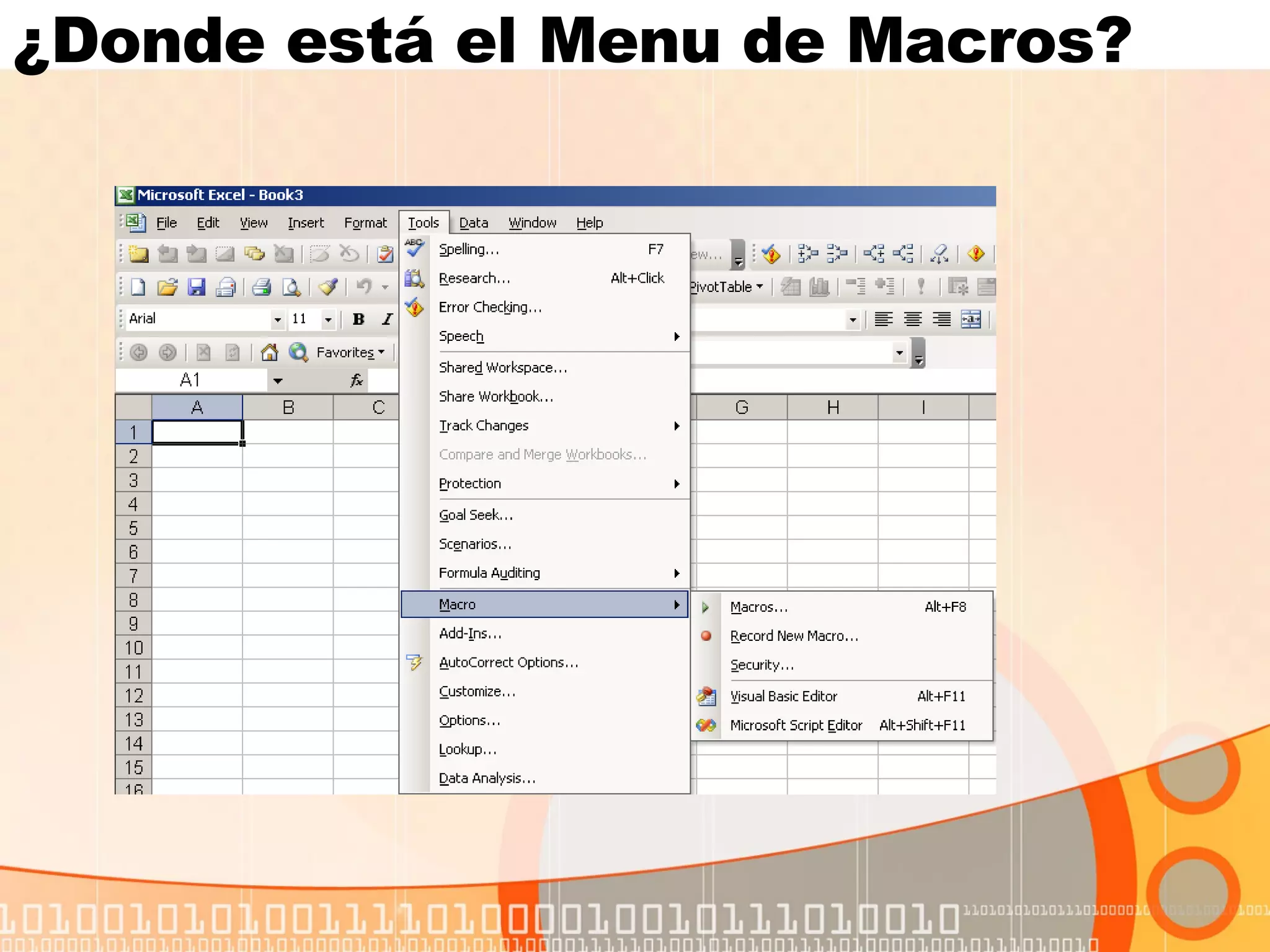 ¿Donde está el Menu de Macros? 