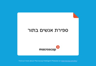 ‫בתור‬ ‫אנשים‬ ‫ספירת‬
find out more about Macroscop Intelligent Modules on macroscop.com/en/
 