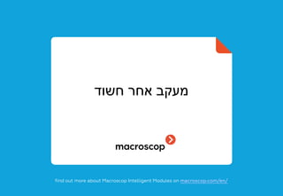 ‫חשוד‬ ‫אחר‬ ‫מעקב‬
find out more about Macroscop Intelligent Modules on macroscop.com/en/
 