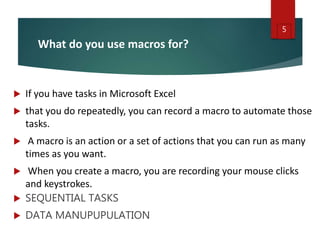 Macros in excel | PPT