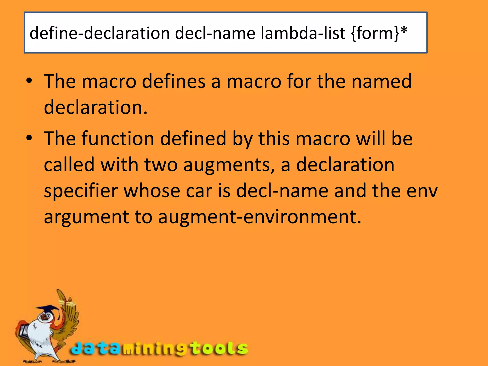 :symbol-macro  list of symbol macro definitions