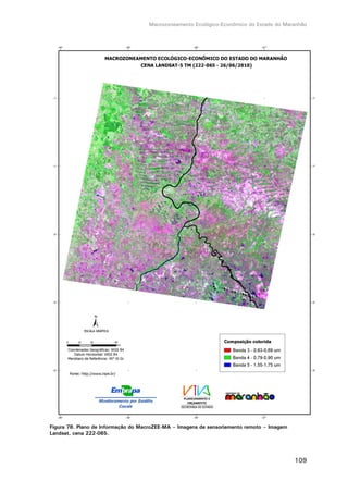 Macrozoneamento Ecológico-Econômico do Estado do Maranhão
109
Figura 78. Plano de Informação do MacroZEE-MA – Imagens de sensoriamento remoto – Imagem
Landsat, cena 222-065.
 