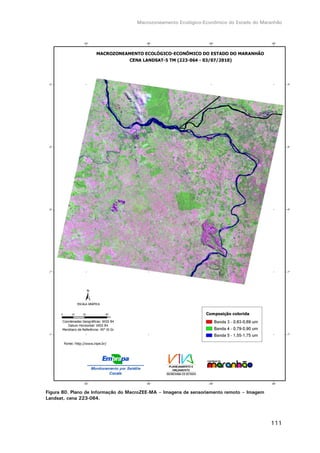 Macrozoneamento Ecológico-Econômico do Estado do Maranhão
111
Figura 80. Plano de Informação do MacroZEE-MA – Imagens de sensoriamento remoto – Imagem
Landsat, cena 223-064.
 