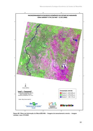 Macrozoneamento Ecológico-Econômico do Estado do Maranhão
91
Figura 60. Plano de Informação do MacroZEE-MA – Imagens de sensoriamento remoto – Imagem
Landsat, cena 219-063.
 