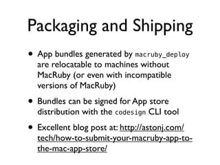 MacRuby for Fun and Profit