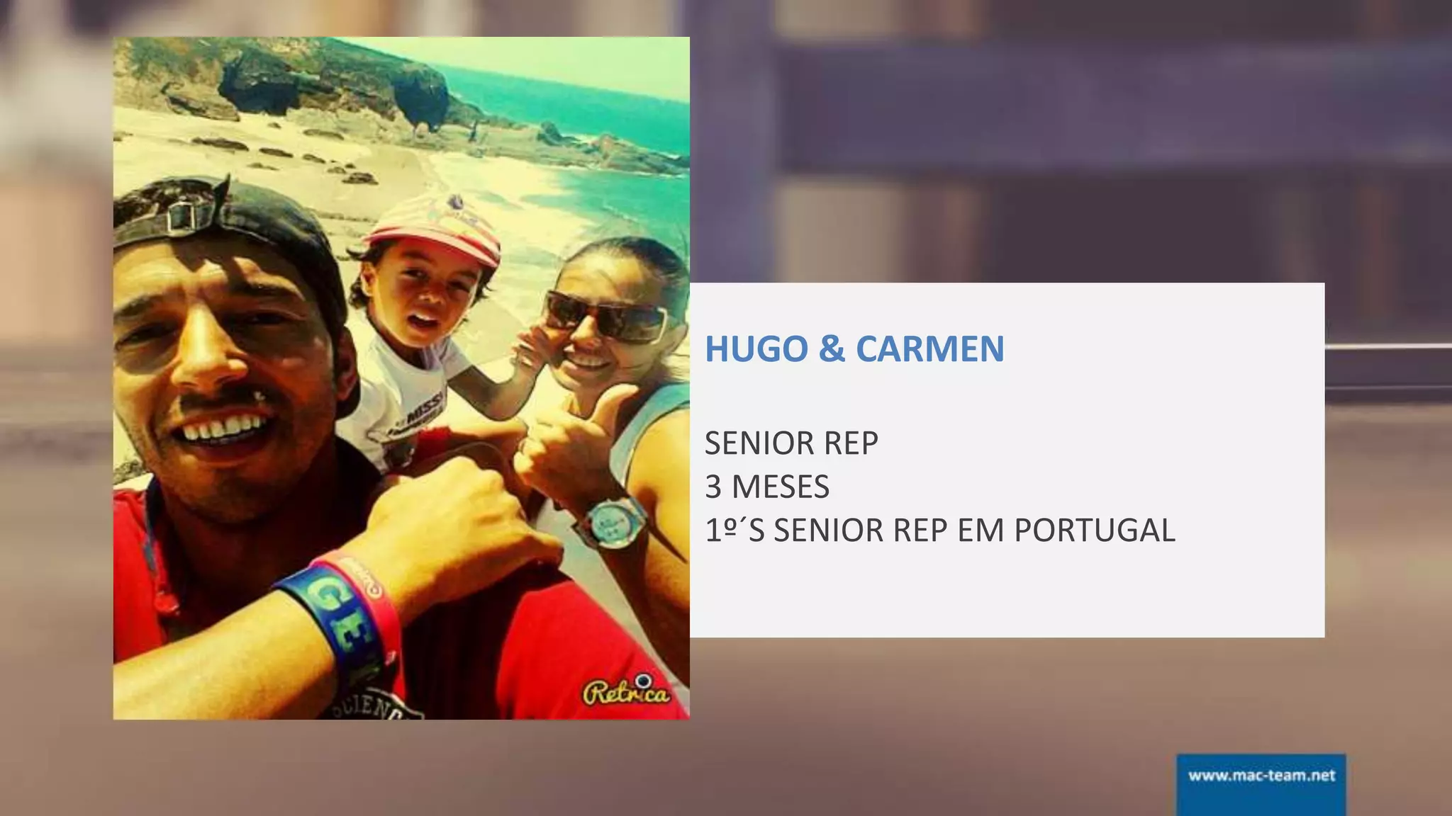 HUGO & CARMEN
SENIOR REP
3 MESES
1º´S SENIOR REP EM PORTUGAL
 