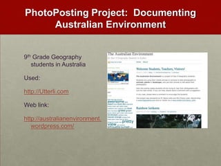 Photoblogging Project:  iReportingMobile JournalismHigh School Students Document InaugurationTools:  Flickr, Twitter, YouTubehttp://wainauguration.org/