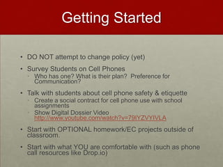 Avatar Project:  Spanish Oral ExamsHigh School Spanish 2 & 3 StudentsDeveloped an Avatar to take oral examsUsed http://voki.comFocus:  Engagement in oral speaking, oral speaking exams, culture representation with imagesInterview with Katie Titler