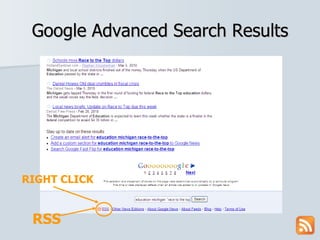 Google Advanced Search Results RSS RIGHT CLICK 