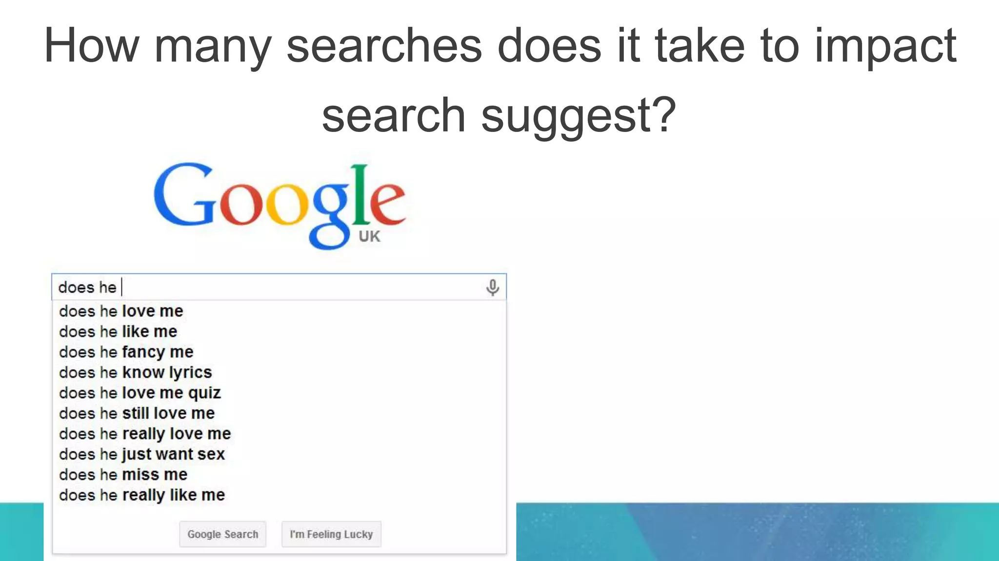 How many searches does it take to impact
search suggest?
 