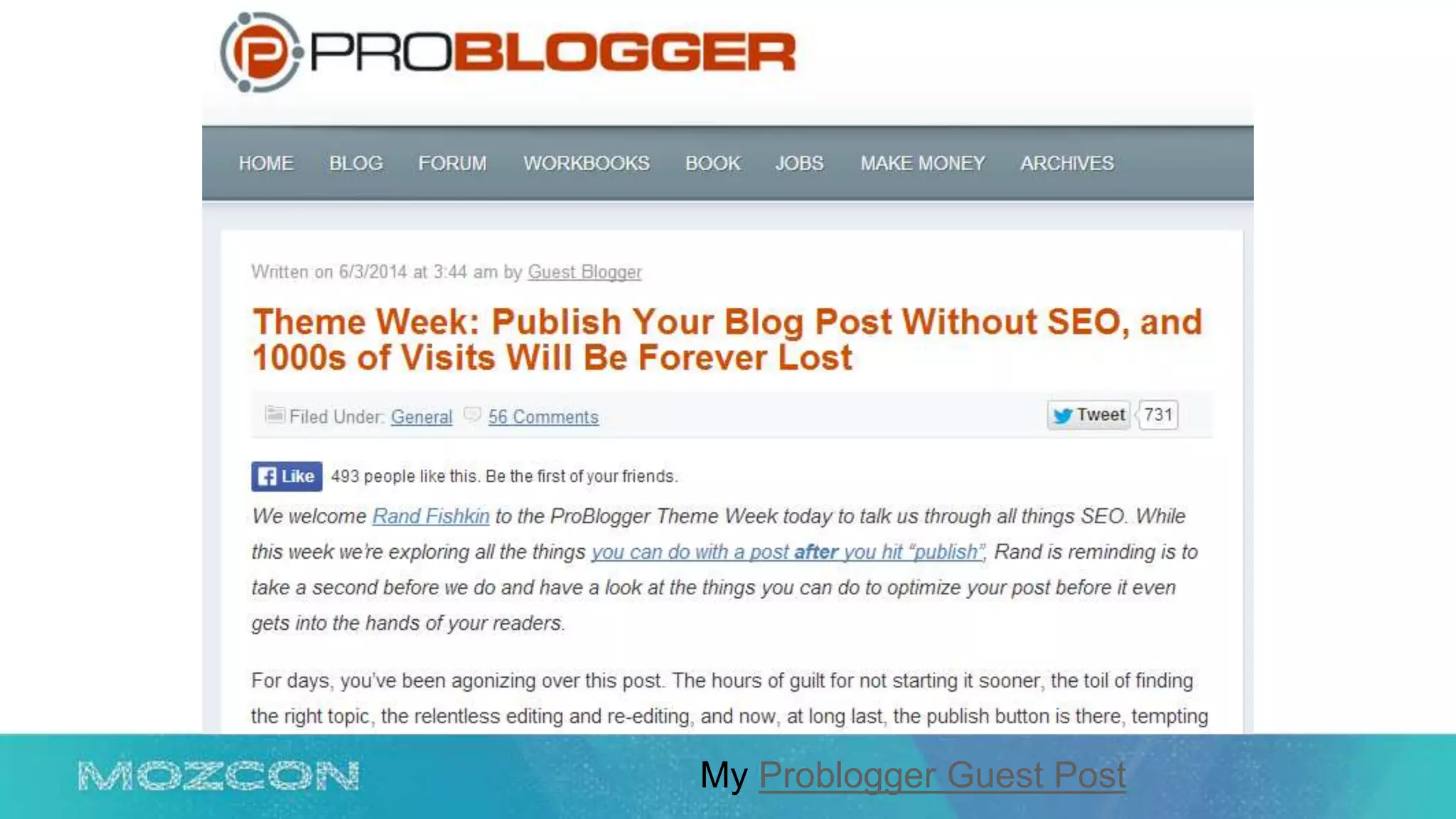 My Problogger Guest Post
 