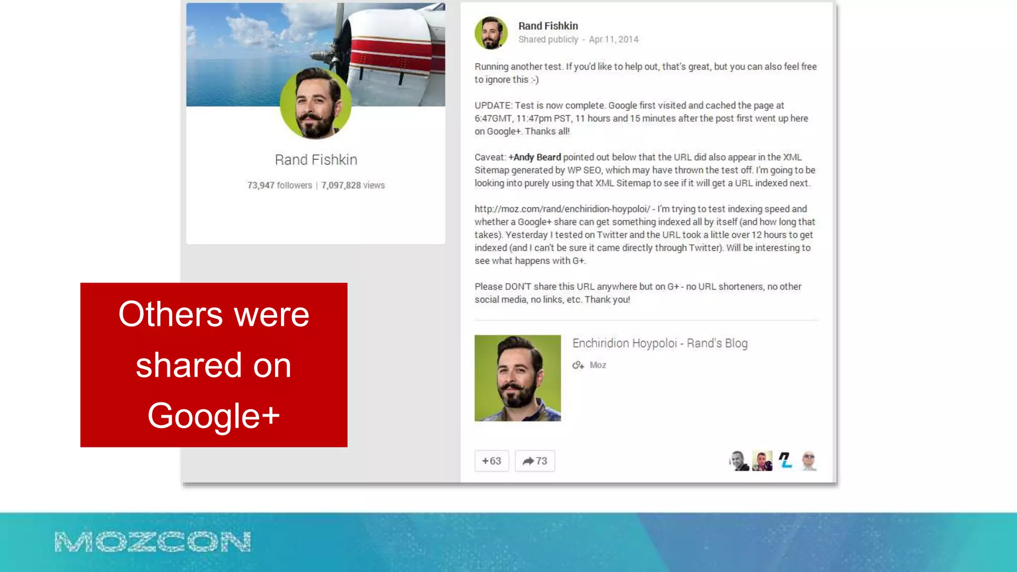 Others were
shared on
Google+
 