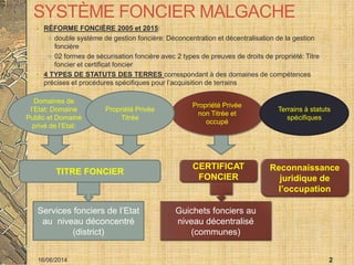 PLURALISME DES REGIMES FONCIERS POUR LA RESTAURATION DES PAYSAGES Cas ...