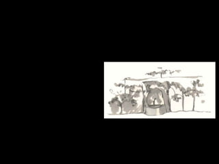 Després va aparèixer la guineu.
Se’ls va acabar l’aigua i
van pensar d’anar a
buscar aigua en un pou.
 