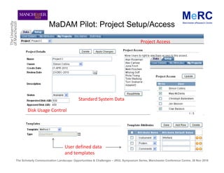 MaDAM Pilot: Project Setup/Access

                                                                                     Pr...