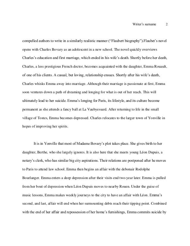 Madame bovary essay