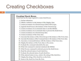 Creating Checkboxes
13
 
