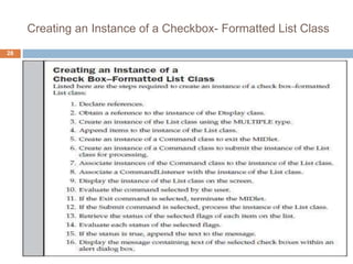 Creating an Instance of a Checkbox- Formatted List Class
28
 