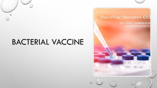 Comprehensive Overview of Bacterial Vaccines: Types, Uses, and Public ...