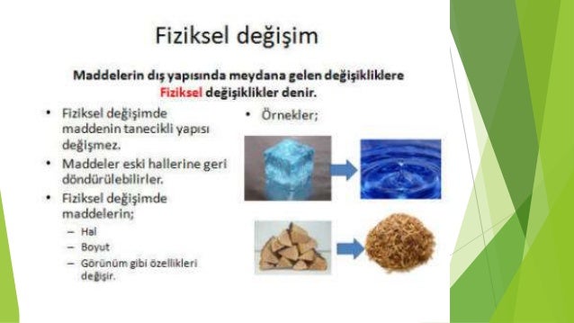 maddenin fiziksel ve kimyasal ozelliklerii