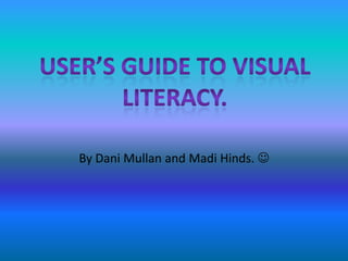 USER’S GUIDE TO VISUAL  LITERACY.  By DaniMullan and Madi Hinds.  