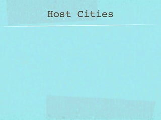 Host Cities
 