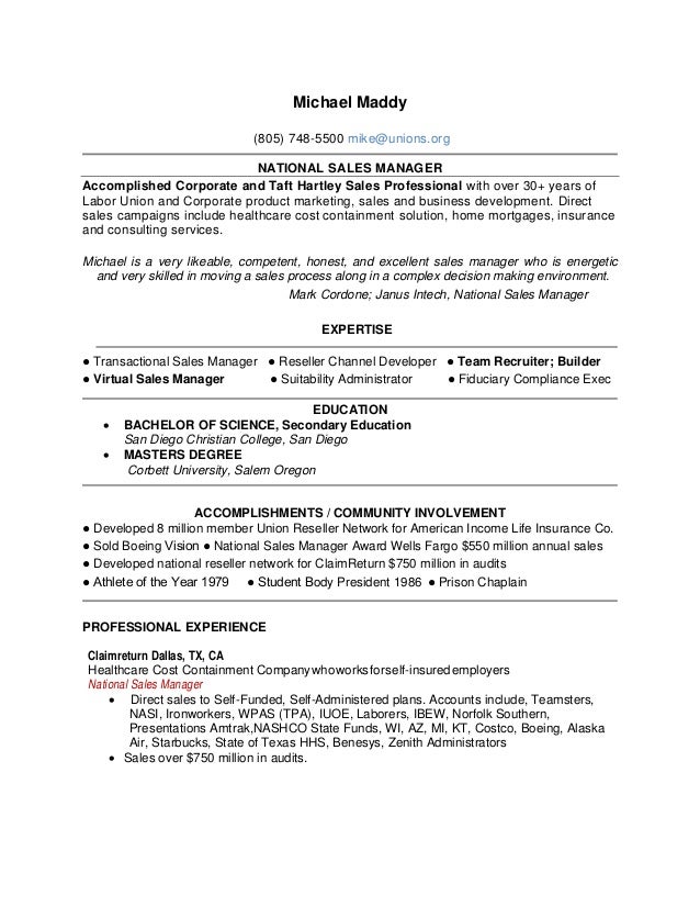 ca resume sles michael maddy california resume ca resume sles michael maddy california resume