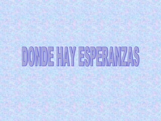 DONDE HAY ESPERANZAS 