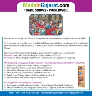 Made In Gujarat - Catalog Inlay 02, MIG Media Neurons Ltd., Websites, B2B, B2C, Publications, Magazines, International Trade Shows.