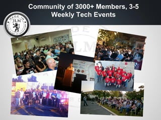 Growth in Accelerators and Startup Hubs:
From 0 to 14+ in 3 years
Yazam Balev
 